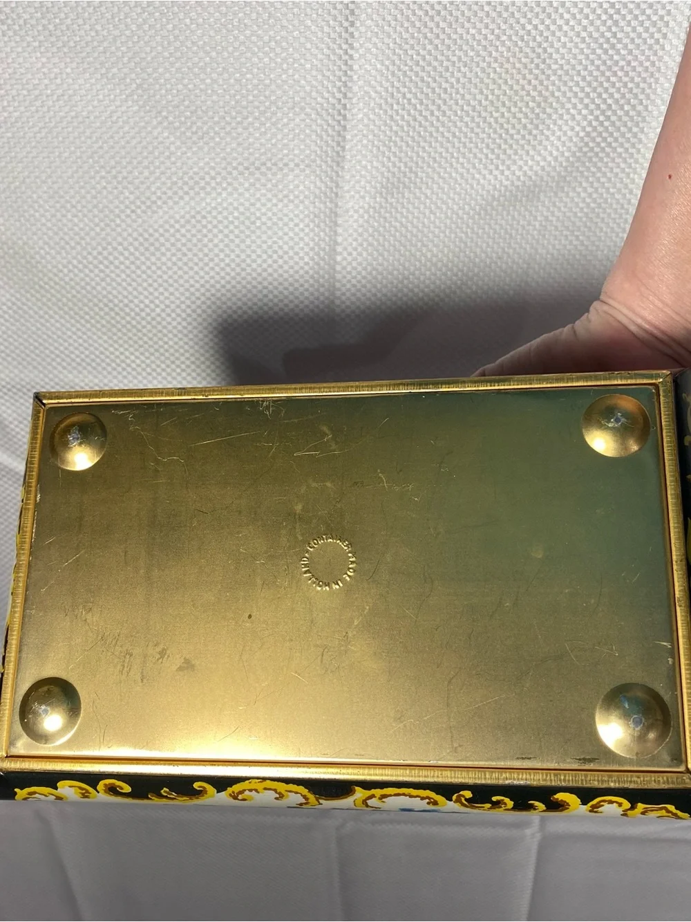 Trinket Box Floral Enamel with Gold Trim from Holland